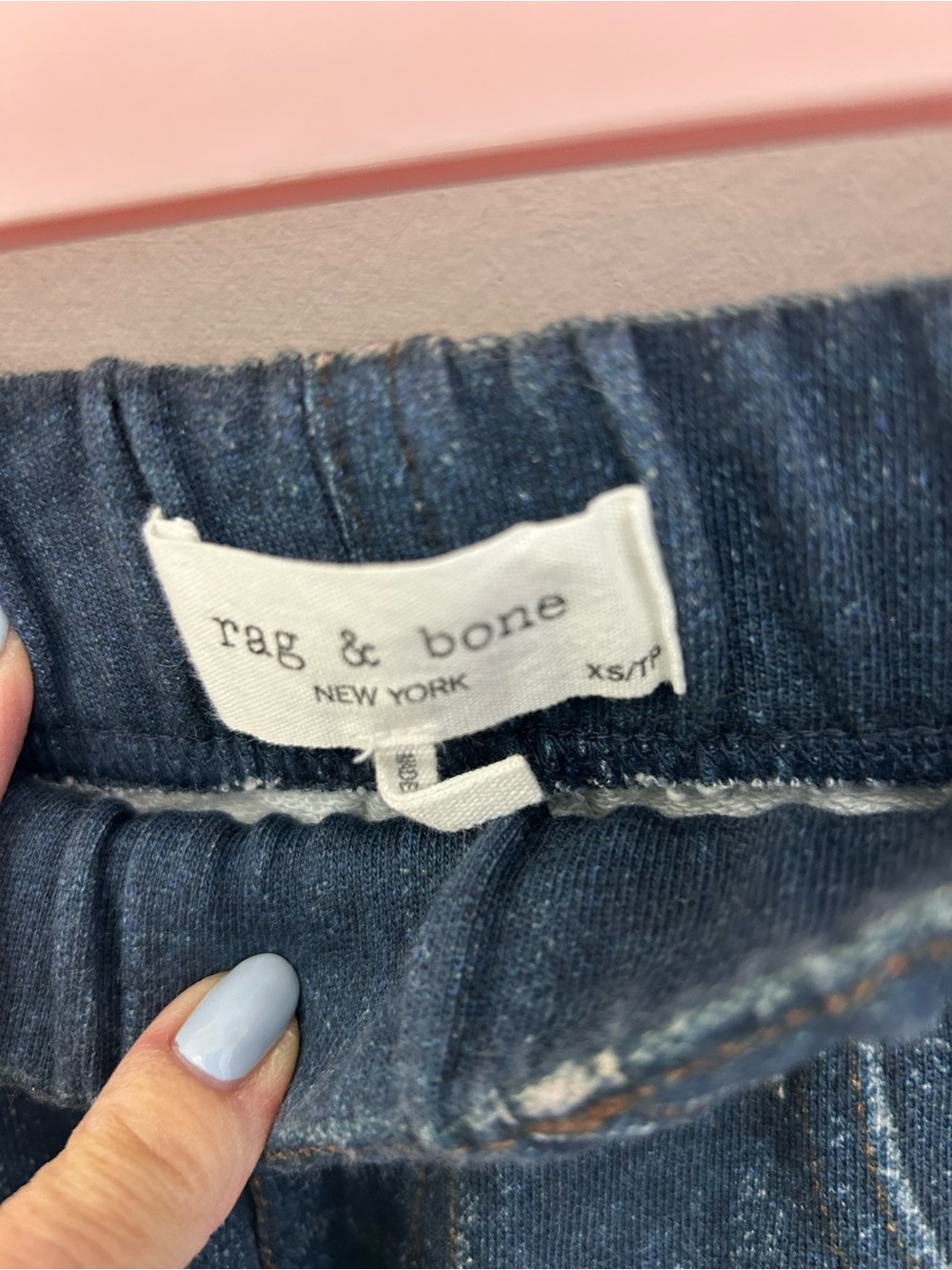 rag & bone Miramar Indigo Denim Elastic-Waist Shorts with pockets - Picture 4 of 6